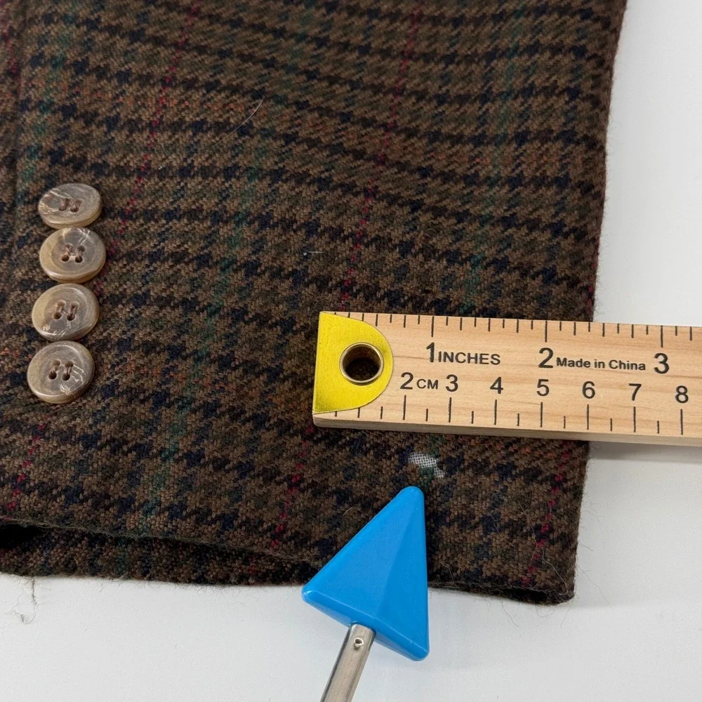 Country Britches Blazer Mens L Brown Houndstooth Wool Nordstrom Sport Coat
